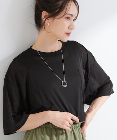 【S-LL/洗濯機可/体型カバー】ゆるっとこなれる 大人のシアースラブTシャツ