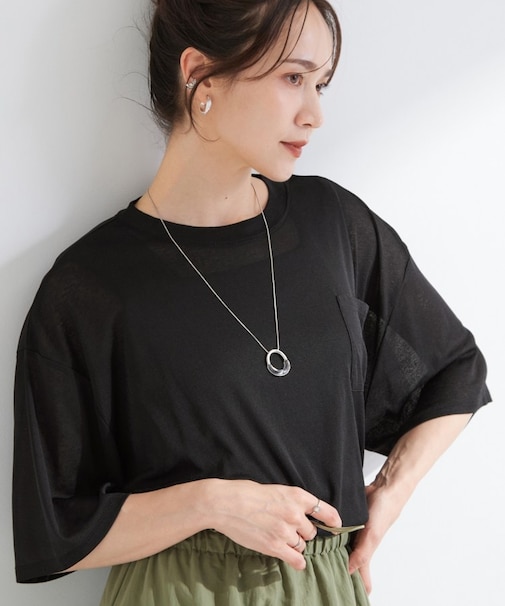 【S-LL/洗濯機可/体型カバー】ゆるっとこなれる 大人のシアースラブTシャツ