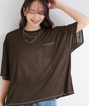 【S-LL/洗濯機可/体型カバー】ゆるっとこなれる 大人のシアースラブTシャツ