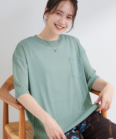 【S-LL/洗濯機可/体型カバー】ゆるっとこなれる 大人のシアースラブTシャツ