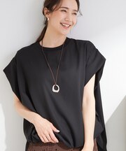 【洗濯機可/体型カバー】インせずこなれる ふんわり裾バルーントップス