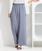 【洗濯機可/選べる5色】ウエスト総ゴムでラクチン シボシボイージーカラーワイドパンツ