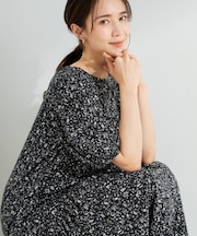 花柄ティアードワンピース