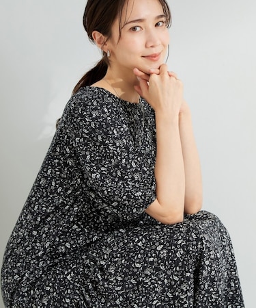 花柄ティアードワンピース