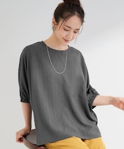 【インせず着られる/洗濯後しわになりにくい】しぼしぼドルマンブラウス