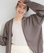 【ひんやり/洗濯後しわになりにくい/S-LL】お顔も手の甲もしっかりカバー　日よけ・指穴付きUVパーカ