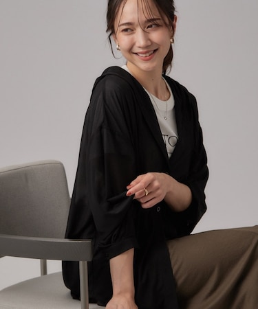 【洗濯機可/体型カバー】程よい透け感の ゆるシルエットシア―シャツ