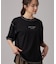 【体型カバー】インせず着られる 配色ステッチロゴTシャツ