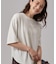 【体型カバー】インせず着られる 配色ステッチロゴTシャツ
