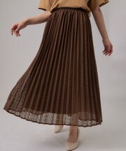 【S-LL】ゆれるレースとシアー感がオトナかわいい レースプリーツスカート