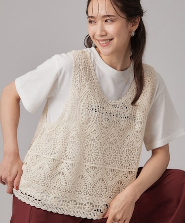 【2点セット】クロシェベスト+ロゴTセット
