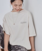 【ひんやり/体型カバー】首元すっきり ゆるバックギャザーTシャツ