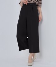 【洗濯後しわになりにくい/着丈が選べる/セットアップ可】ウールフィール センタープレスワイドパンツ