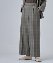 【洗濯後しわになりにくい/着丈が選べる/セットアップ可】ウールフィール センタープレスワイドパンツ