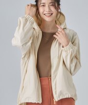 【S-LL/撥水】ゴールドパーツで女性らしく ギャザーブルゾン
