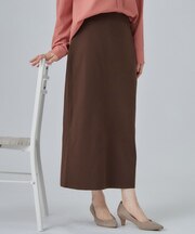 【S-LL/セットアップ可/洗濯機可】大人に似合う スポンディッシュ ニットナロースカート