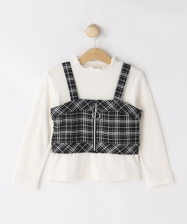 【110-140cm】ビスチェ付きトップス