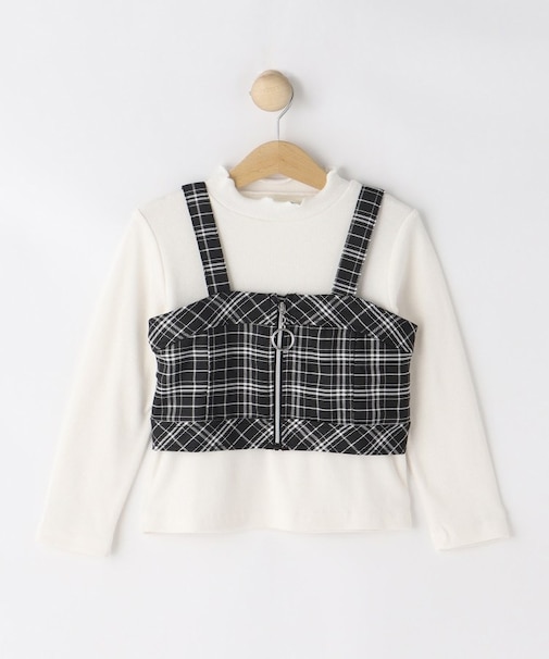 【110-140cm】ビスチェ付きトップス