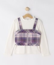 【110-140cm】ビスチェ付きトップス