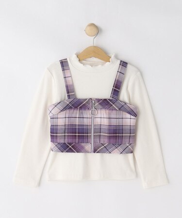 【110-140cm】ビスチェ付きトップス