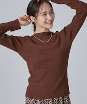 【毛玉になりにくい/S-LL/洗濯機可】ボートネックで首元美しく やわらかリブニット
