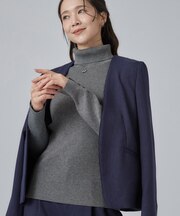 【絶妙なゆるピタ/S-LL/洗濯機可】ちくちくしにくいリブタートルネック やわらかニット