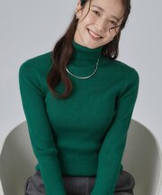 【絶妙なゆるピタ/S-LL/洗濯機可】ちくちくしにくいリブタートルネック やわらかニット