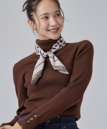 【絶妙なゆるピタ/S-LL/洗濯機可】ちくちくしにくいリブタートルネック やわらかニット