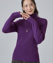 【絶妙なゆるピタ/S-LL/洗濯機可】ちくちくしにくいリブタートルネック やわらかニット