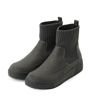 【撥水/低反発クッション】スニーカー感覚ではける はきぐちニットブーツ