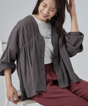 シャーリングシャツカーディガン