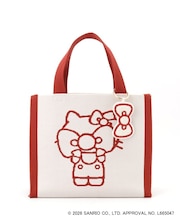 【HELLO KITTY コラボ】バイカラーニットトート