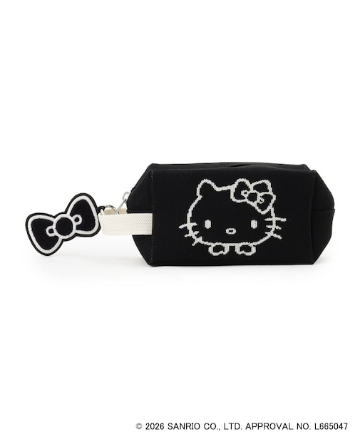 【HELLO KITTY コラボ】バイカラーニットポーチ