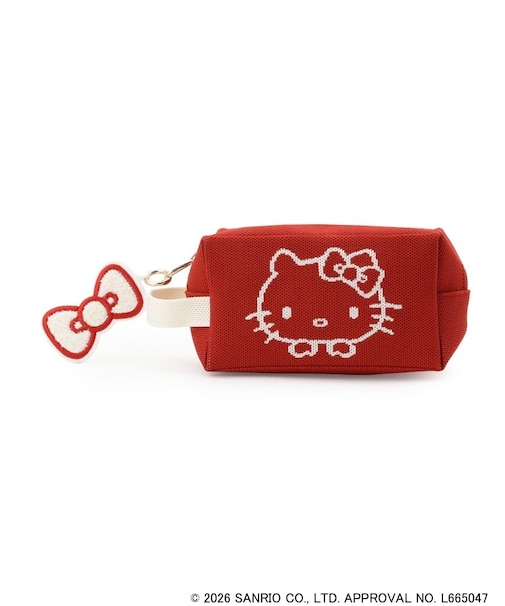 【HELLO KITTY コラボ】バイカラーニットポーチ