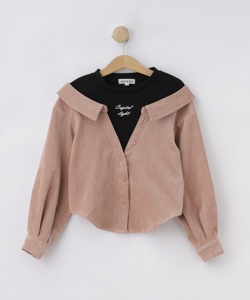 【120-150cm】コーデュロイデザイントップス