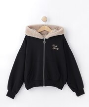 【130-150cm】フェイクファー付きZIPパーカー