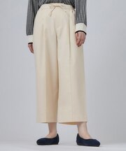 【着丈選べる/セットアップ可/ぱちぱちしにくい】ピンタックで美脚見え 両面微起毛 あったかイージーワイドパンツ
