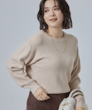 【吸湿発熱/S-LL/洗濯機可】繊細なラメがきらめく 華やぎニット