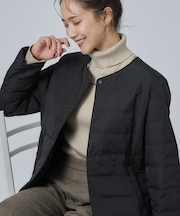 【S-LL/洗濯機可】ポーランドダウン ノーカラーライトジャケット