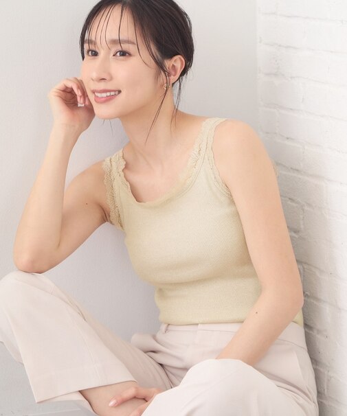 前後2way丸胴レースタンクラメアソート【洗濯機OK】