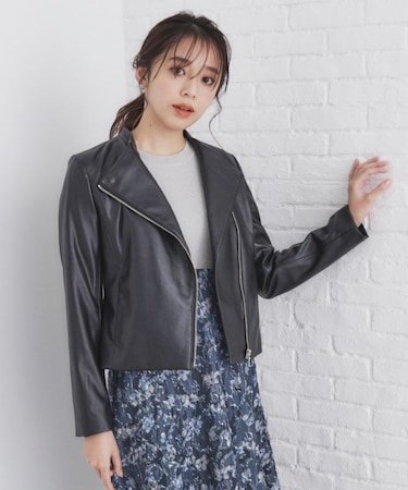 ストレッチライダースジャケット【洗える】