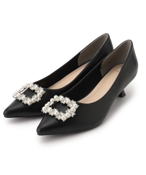 ◆パール調ビジューパンプス