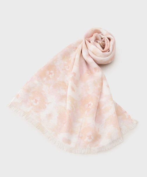 ぼかしフラワー柄ストール