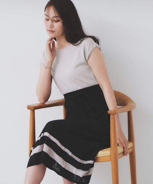【サンスクリーン】ボーダープリントワンピース BORDERS at BALCONY/ボーダーズアットバルコニー】RESORT FRINGE