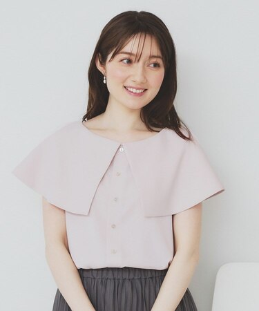 前後2wayオフショルカラーブラウス【洗濯機可】