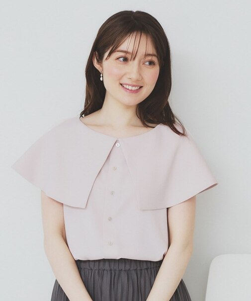 前後2wayオフショルカラーブラウス【洗濯機可】