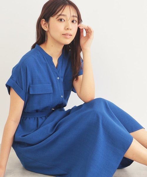 6color/S-LLsize》ダブルポケットシャツワンピース【吸水速乾/防