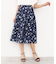 フラワータックフレアスカート【洗濯機洗い可/防シワ】