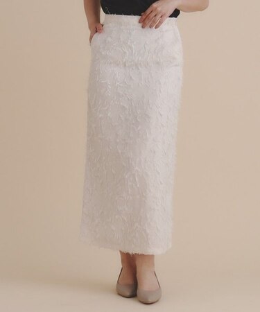 《美人百花掲載》カットジャカードタイトスカート/セットアップ対応【洗濯機洗い可】