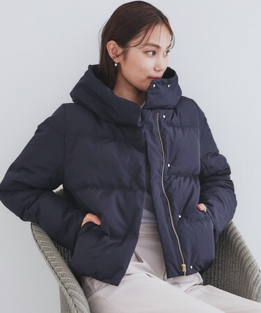 美人百花掲載》河田ダウン ショートコート【洗濯機洗い可/撥水/静電気 